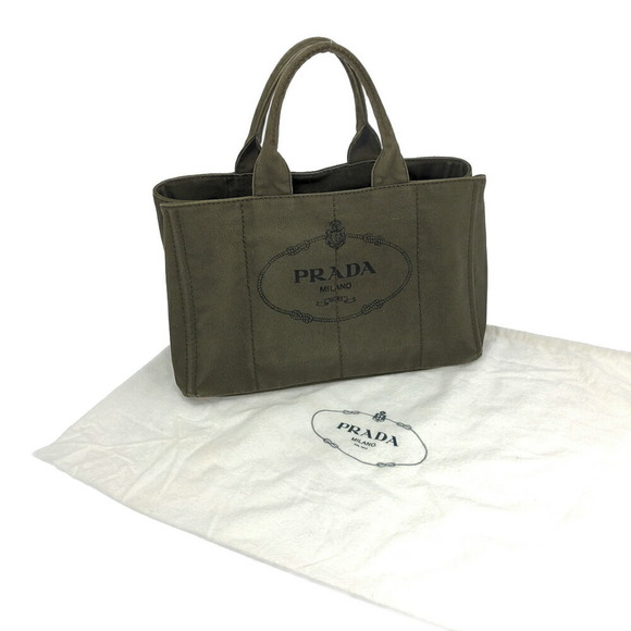 Prada Canapa Tote Logo Bag Khaki - Picture 10 of 10